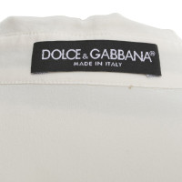 Dolce & Gabbana Zijden blouse met zwarte satijnen strik
