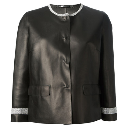Dolce & Gabbana Jacket/Coat Leather in Black