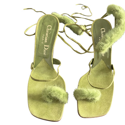 Christian Dior Sandalen aus Leder in Grün