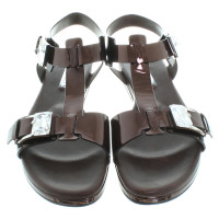 Casadei Lakleder sandalen in bruin