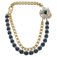 Mawi Statement necklace in gold and dark blue