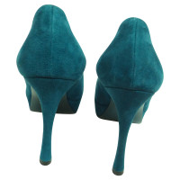 Yves Saint Laurent Peep-orteils en turquoise