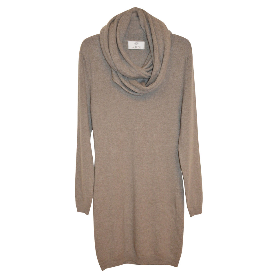 Allude Cashmere dress with shawl collar
