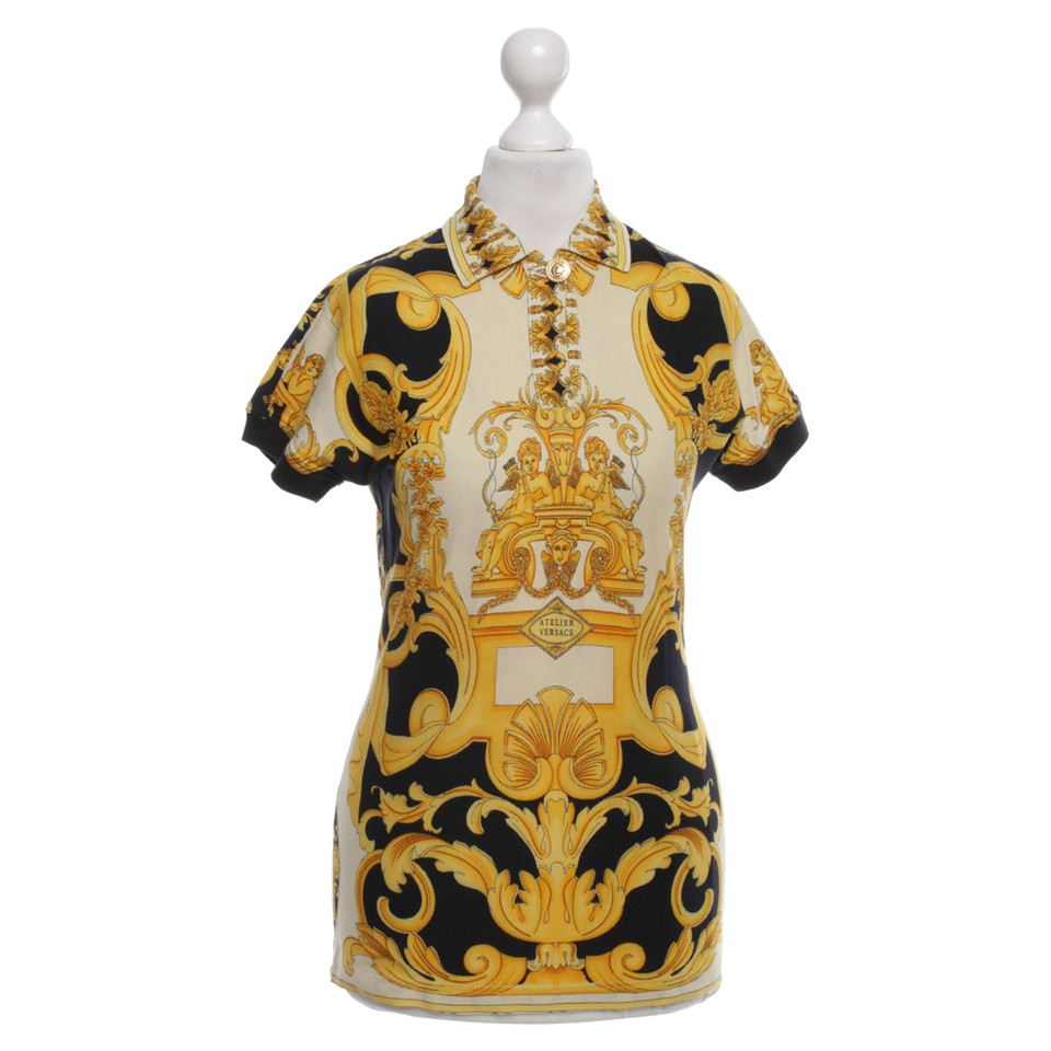 Gianni Versace Polo-Shirt in Gelb/Schwarz