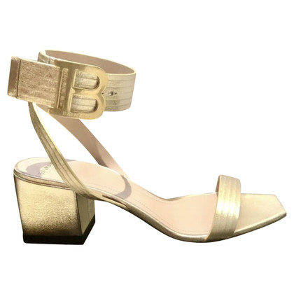 Balmain Sandals Leather in Gold