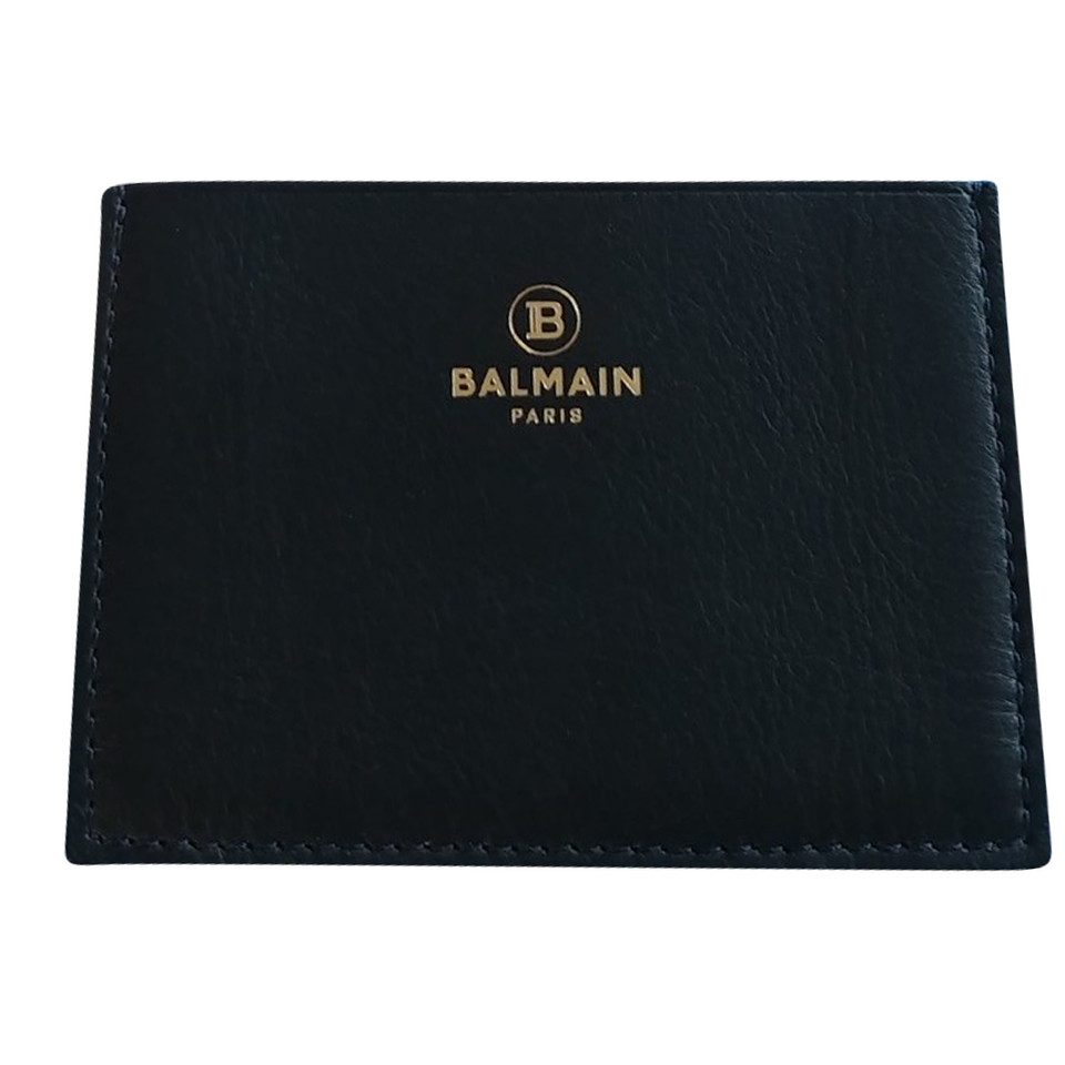 Balmain Täschchen/Portemonnaie aus Leder in Blau