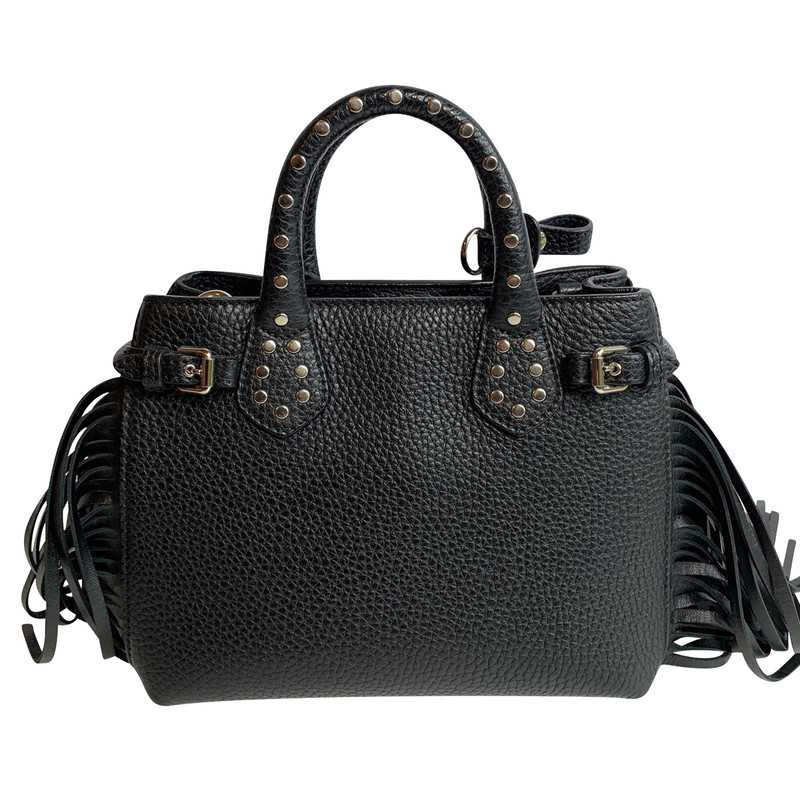 black leather burberry handbag