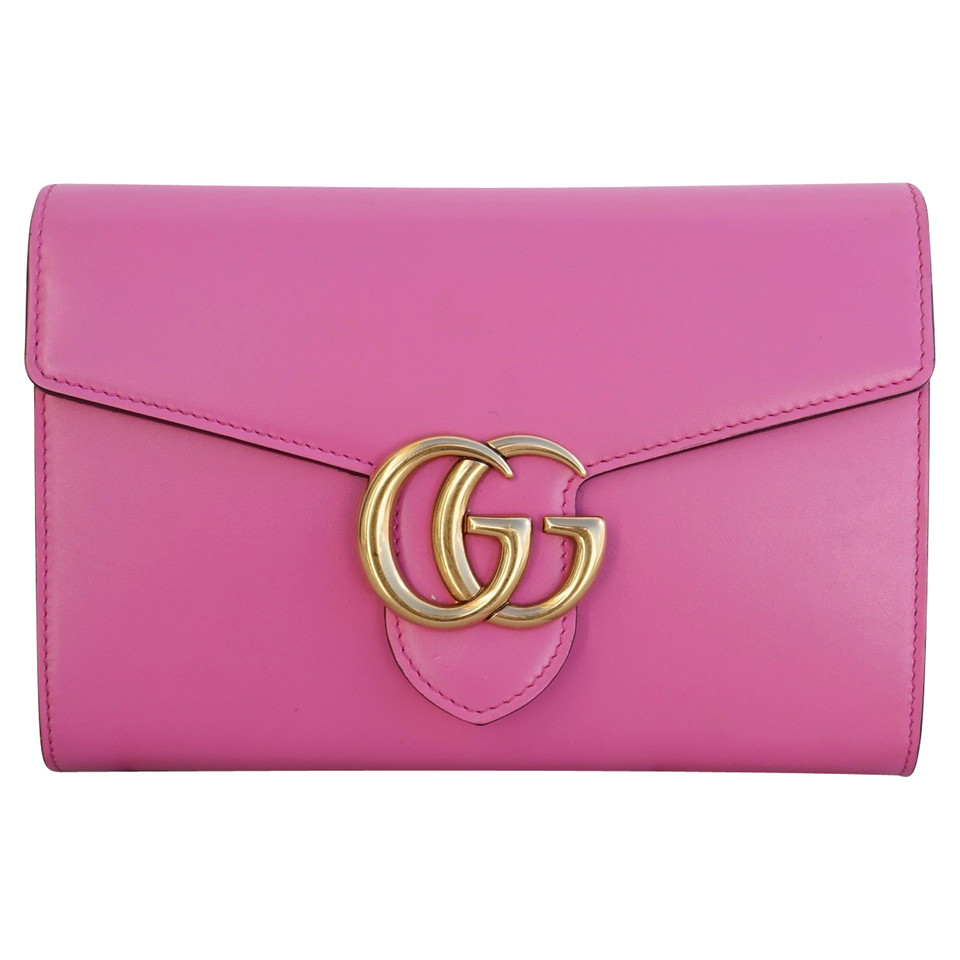 Gucci GG Marmont Flap Bag Mini Leer in Roze
