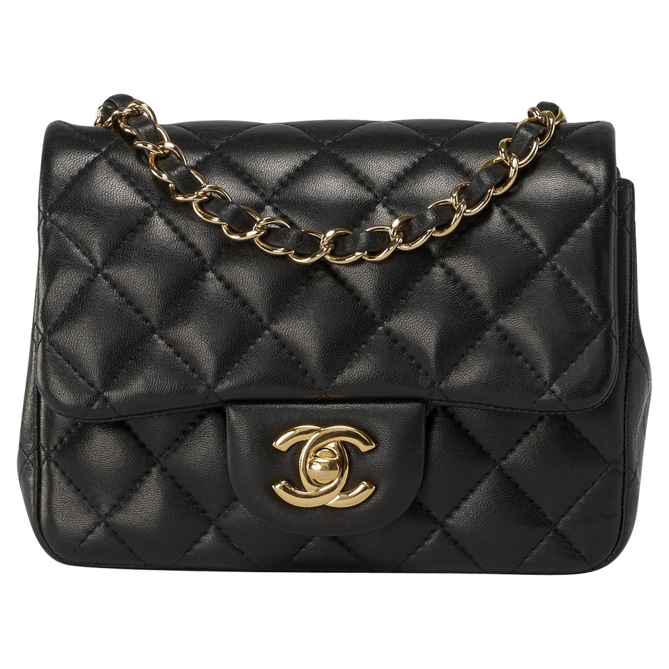 Chanel Classic Flap Bag New Mini aus Leder in Schwarz