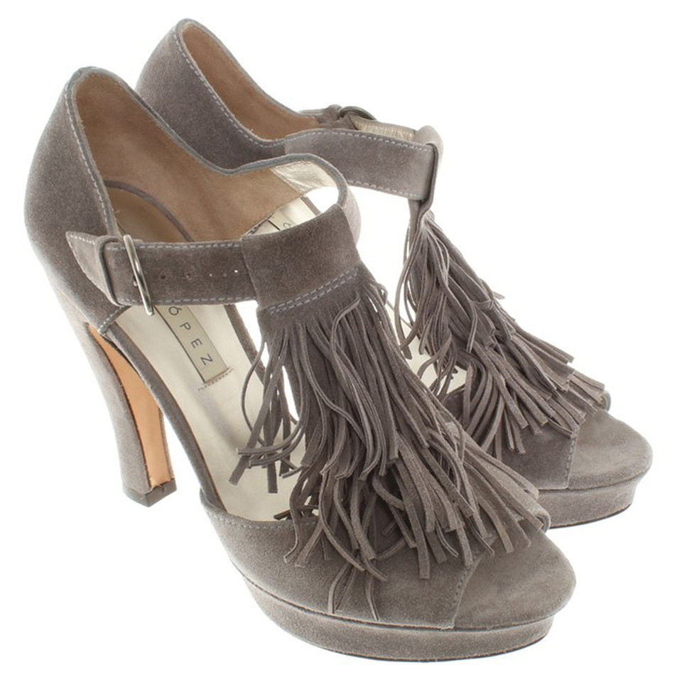 Pura Lopez Peep-Toes in Grau