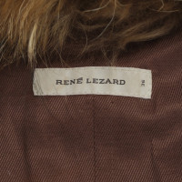 René Lezard Cappotto in pelle con finitura in pelliccia