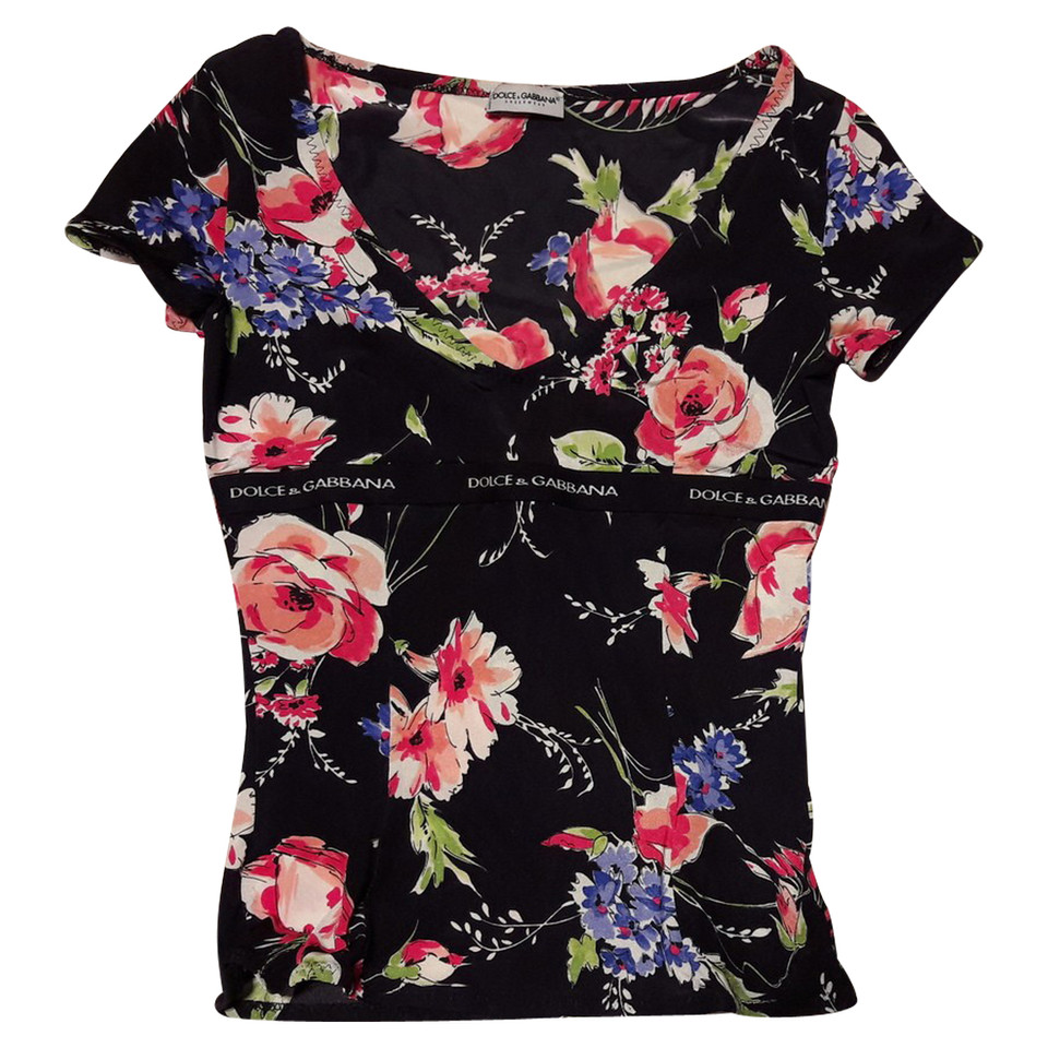 Dolce & Gabbana Top in jersey con stampa floreale