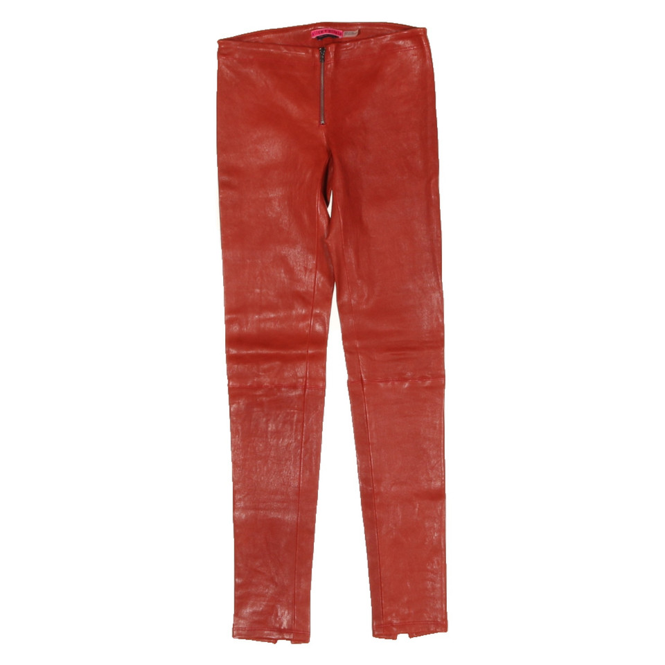 Alice + Olivia Trousers Leather in Red