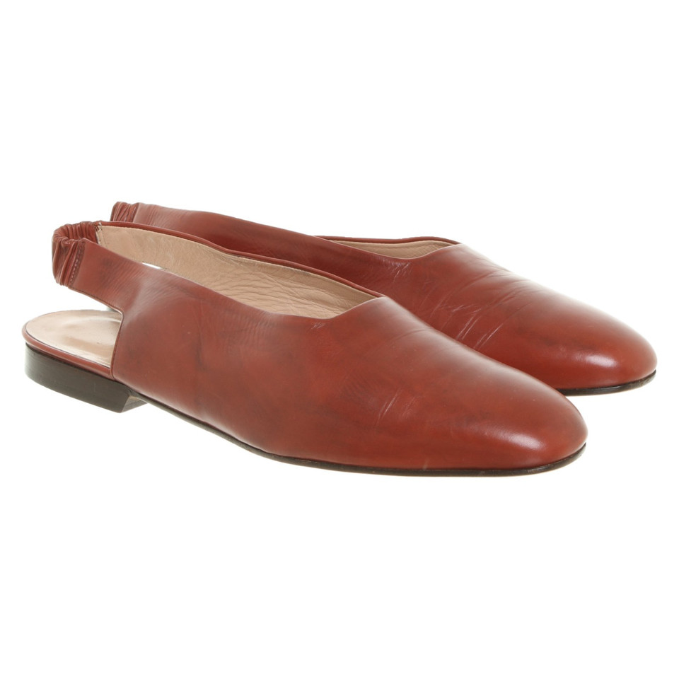 Jil Sander Slipper/Ballerinas aus Leder in Braun