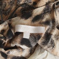 Roberto Cavalli Robe en soie avec imprimé léopard