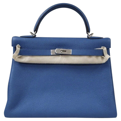 Hermès Kelly Bag 32 en Cuir en Bleu