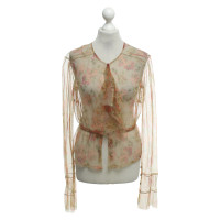 Dries Van Noten Transparent blouse with floral pattern