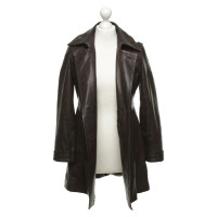 René Lezard Leather coat in brown