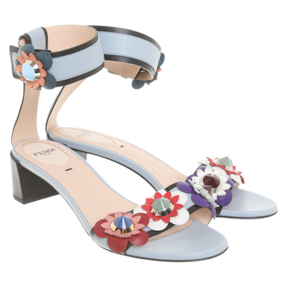 Fendi Sandals Leather in Blue