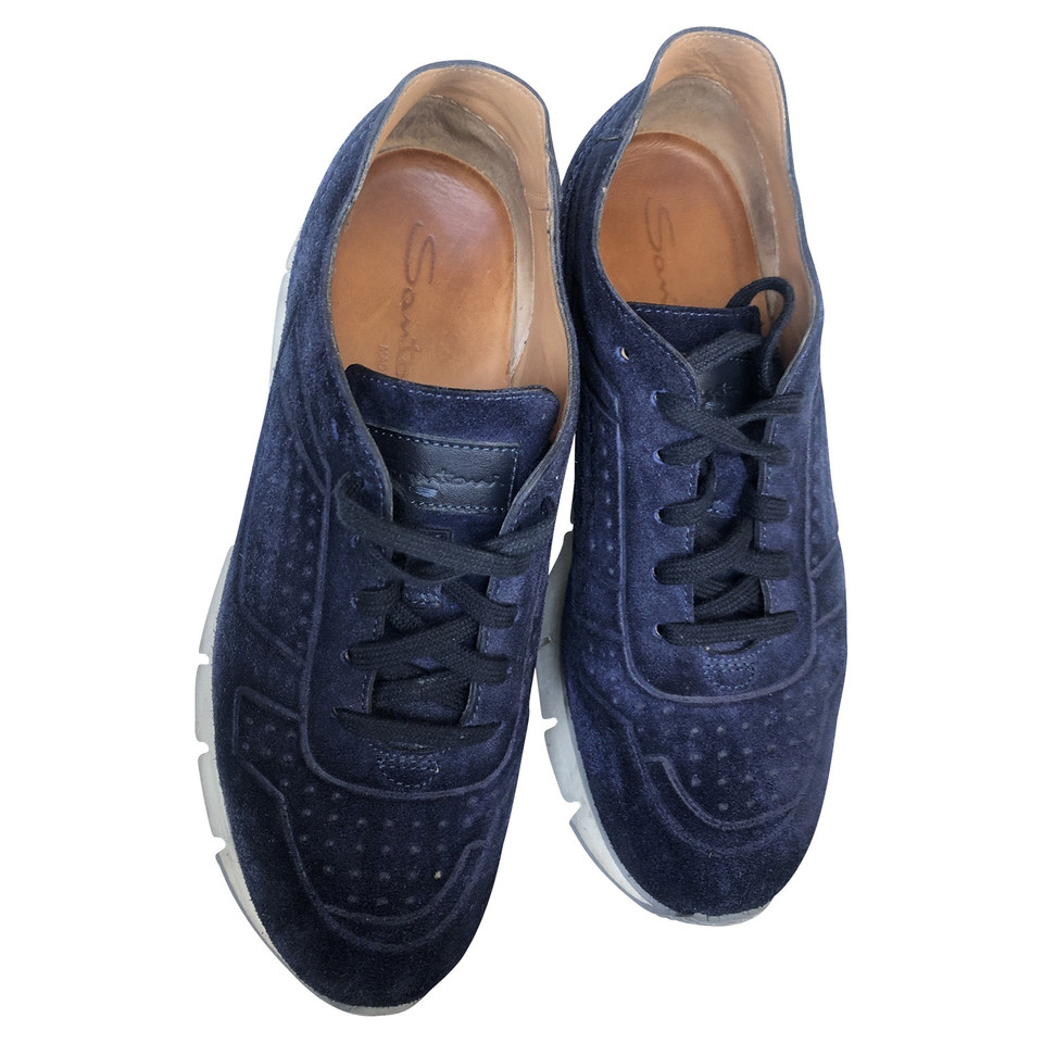 Santoni Sneakers aus Wildleder in Blau