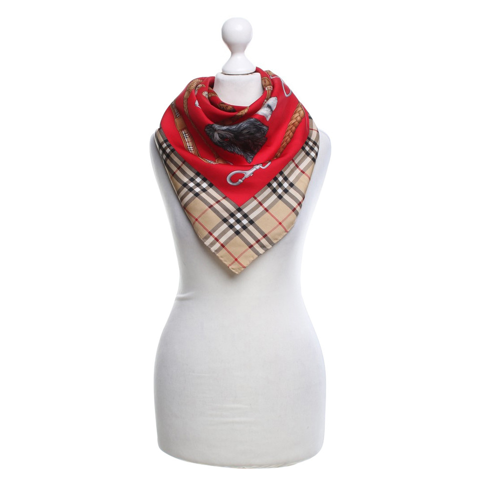 Burberry Silk scarf with motif print