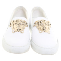 Versace Chaussons/Ballerines en Cuir en Blanc