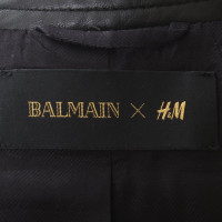 Balmain X H&M Faux fur jacket in black / green