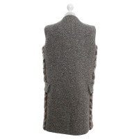 Miu Miu Long vest with rabbit fur trim