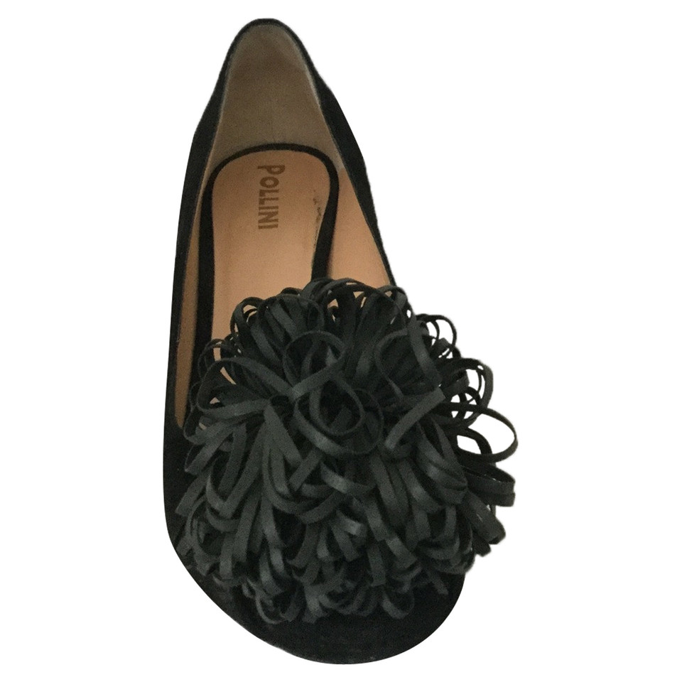 Pollini Pumps/Peeptoes en Daim en Noir