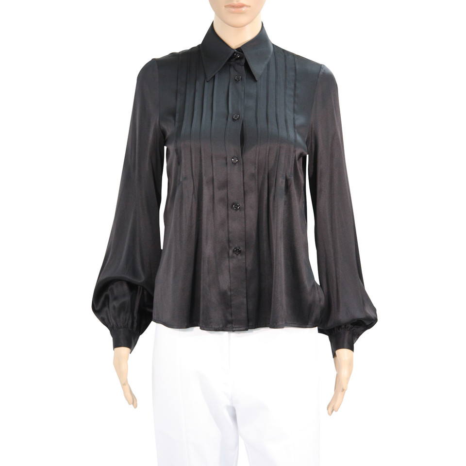 Armani Zijden blouse in zwart