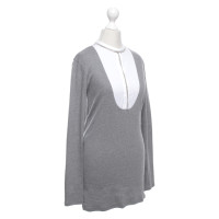 Brunello Cucinelli Chemise à manches longues en gris / blanc