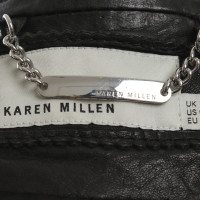 Karen Millen Lederjacke mit gestrickten Einsätzen