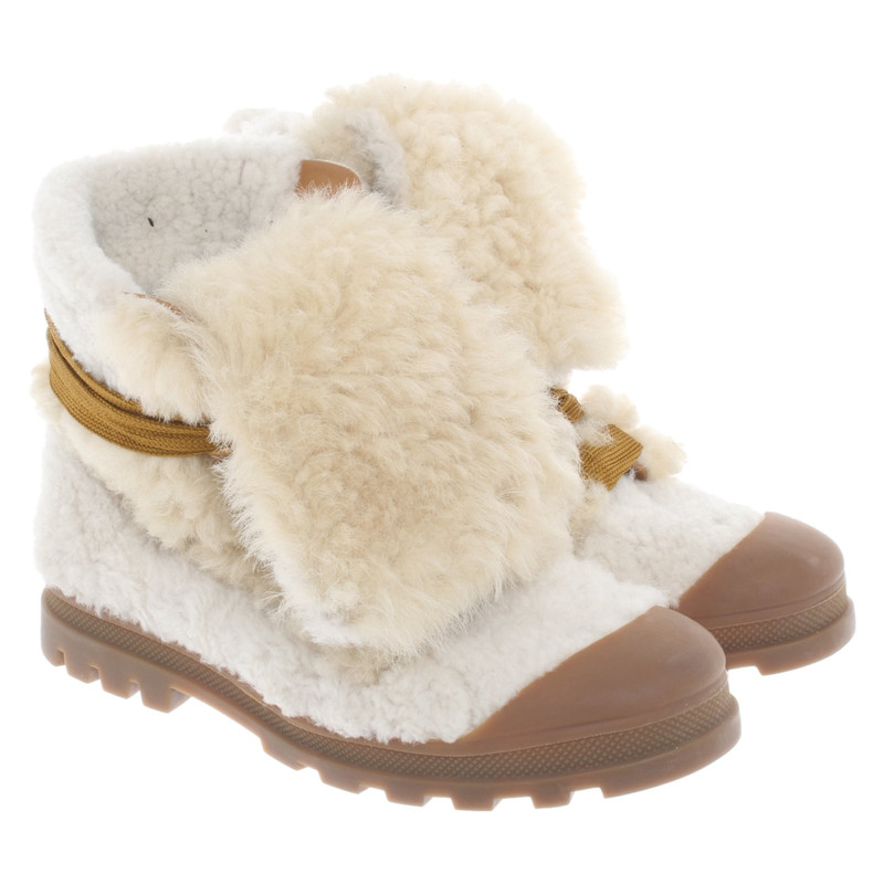 Chloé Ankle boots Fur in Cream - Second 