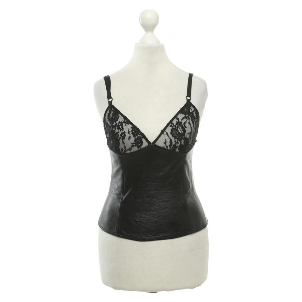Dolce & Gabbana Top in leather / lace