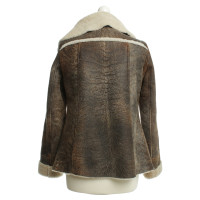 Patrizia Pepe Lambskin jacket in Brown