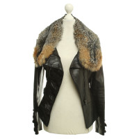 Jitrois Leather jacket with real fur