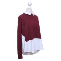 French Connection Top in Bordeaux / bianco