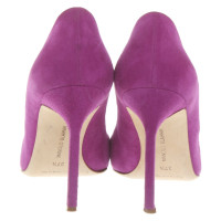 Manolo Blahnik Pumps/Peeptoes en Daim en Violet