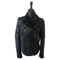 7 For All Mankind Jacket/Coat Leather in Blue