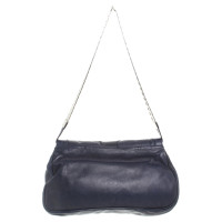 Christian Dior Gaucho Saddle Bag aus Leder in Blau