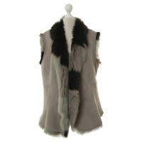 Marc Cain Lamb fur vest in grey