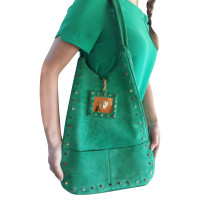 Versace Shoulder bag Suede in Green