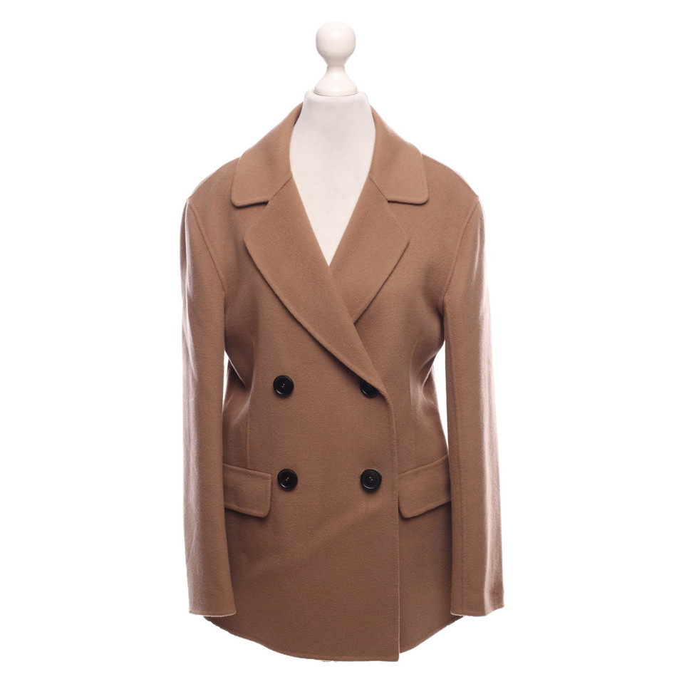 S Max Mara Jacket/Coat Wool in Brown