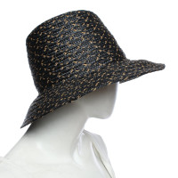 Max Mara Straw hat in black / beige