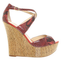 Alexandre Birman Wedges Leather in Red