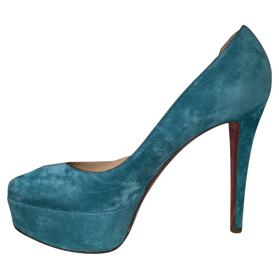 Christian Louboutin Pumps/Peeptoes en Daim en Turquoise