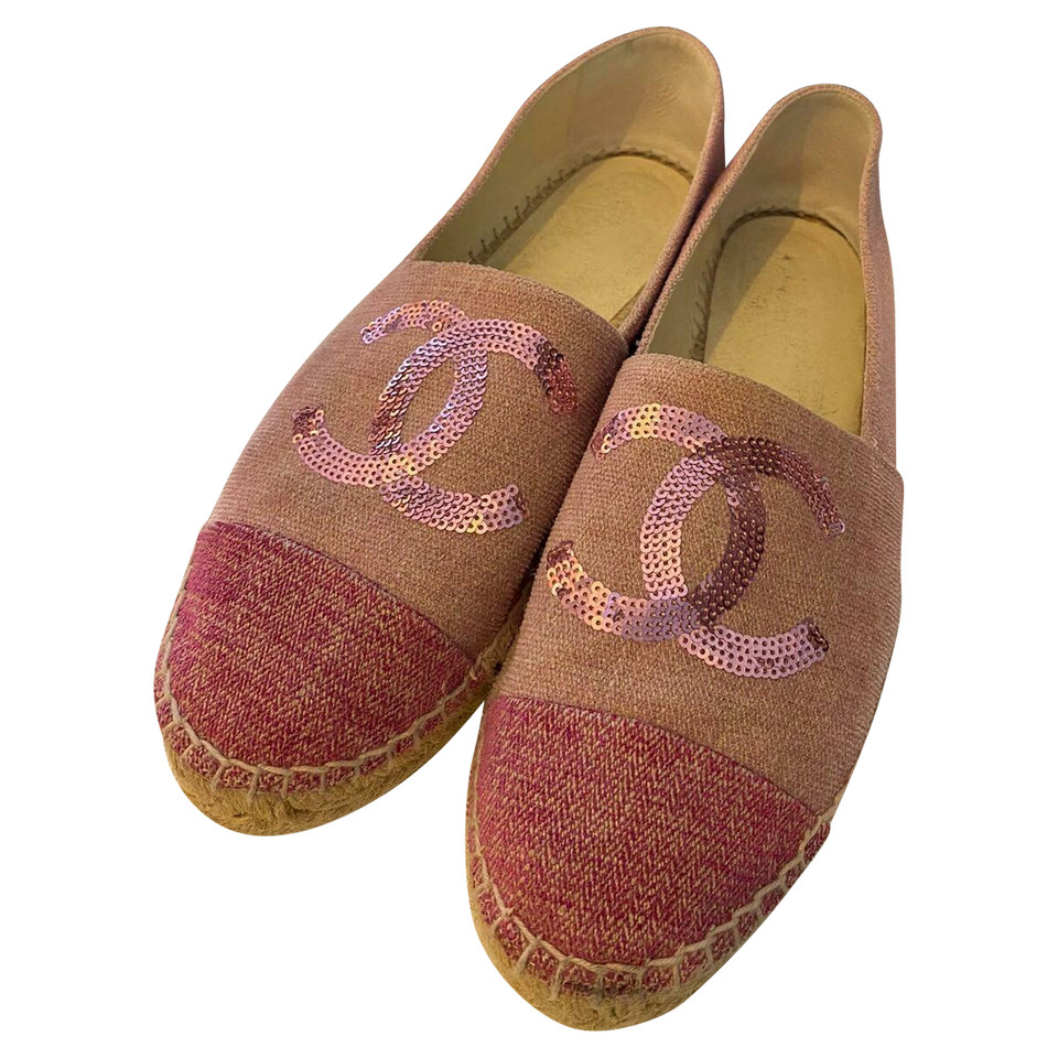 Chanel Sandalen aus Leinen in Rosa / Pink
