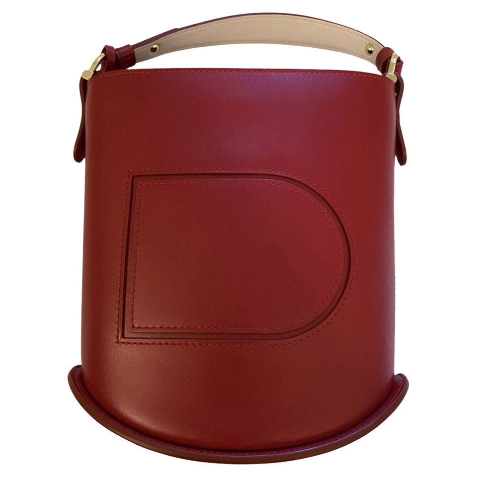 Delvaux Pin Mini Bucket aus Leder in Rot