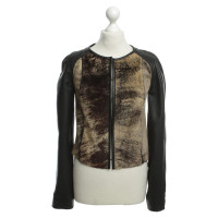 Closed Leather jacket with fur