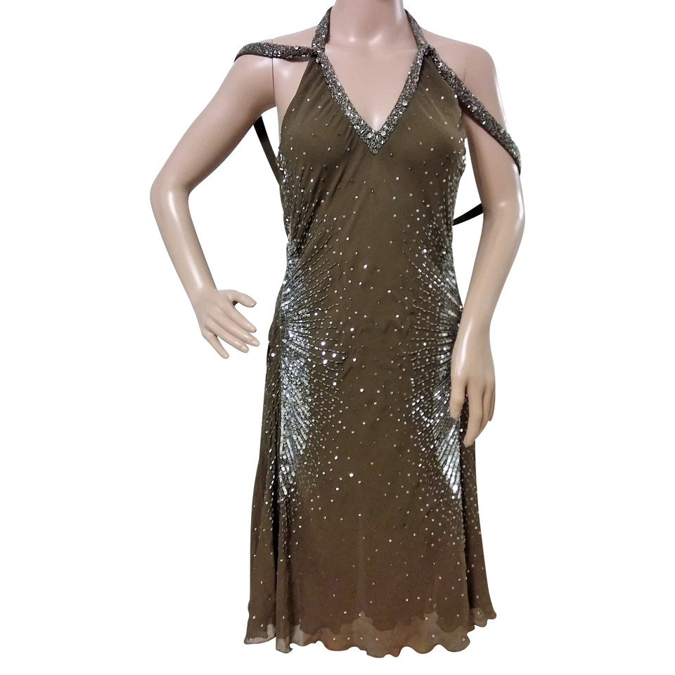 Roberto Cavalli Kleid aus Seide in Khaki